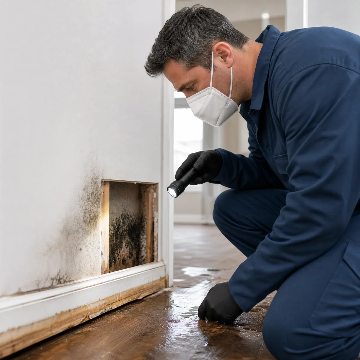 Illustrative mold-related cleanup scene